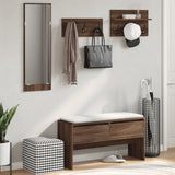 Vidaxl 4-delige garderobe set bewerkt hout bruin eikenkleurig