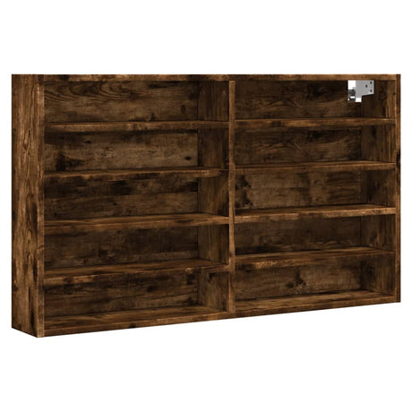 Vidaxl vitrinekast 100x15x58 cm bewerkt hout gerookt eikenkleurig