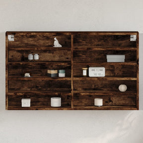 Vidaxl vitrinekast 100x15x58 cm bewerkt hout gerookt eikenkleurig