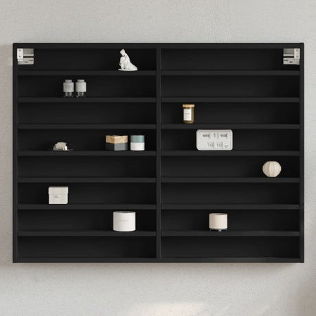 Vidaxl vitrinekast 100x8,5x75 cm bewerkt hout zwart