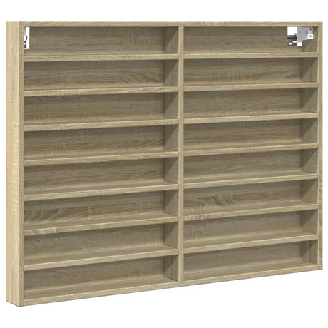 Vidaxl vitrinekast 100x8,5x75 cm bewerkt hout sonoma eikenkleurig