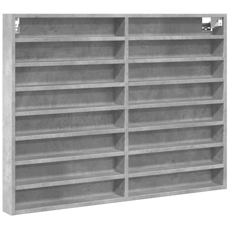 Vidaxl vitrinekast 100x8,5x75 cm bewerkt hout betongrijs
