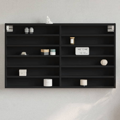 Vidaxl vitrinekast 100x8,5x58 cm bewerkt hout zwart