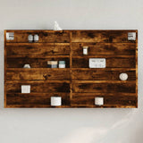 Vidaxl vitrinekast 100x8,5x58 cm bewerkt hout gerookt eikenkleurig