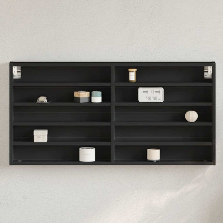 Vidaxl vitrinekast 100x8,5x50 cm bewerkt hout zwart