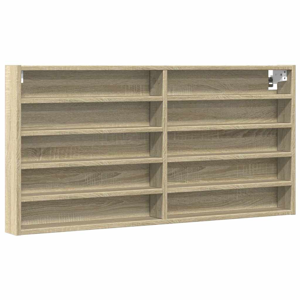 Vidaxl vitrinekast 100x8,5x50 cm bewerkt hout sonoma eikenkleurig