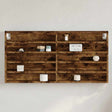 Vidaxl vitrinekast 100x8,5x50 cm bewerkt hout gerookt eikenkleurig
