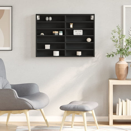Vidaxl vitrinekast 80x8,5x58 cm bewerkt hout zwart