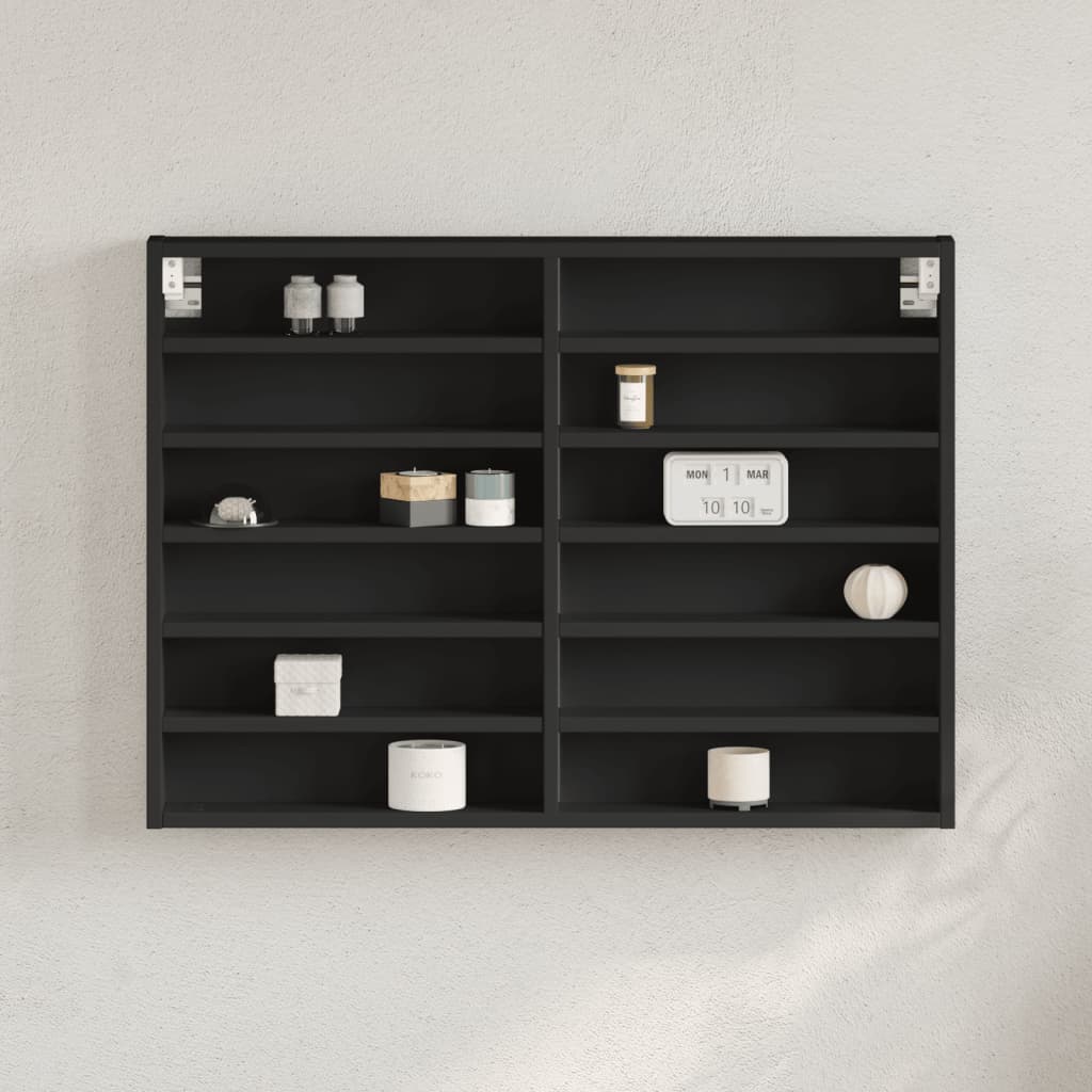 Vidaxl vitrinekast 80x8,5x58 cm bewerkt hout zwart