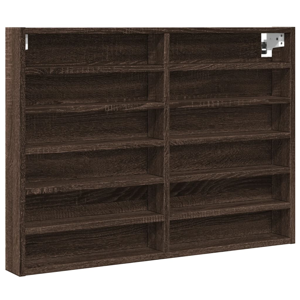 Vidaxl vitrinekast 80x8,5x58 cm bewerkt hout bruin eikenkleurig