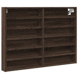 Vidaxl vitrinekast 80x8,5x58 cm bewerkt hout bruin eikenkleurig