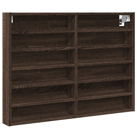 Vidaxl vitrinekast 80x8,5x58 cm bewerkt hout bruin eikenkleurig