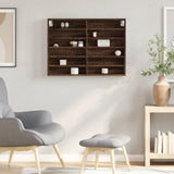 Vidaxl vitrinekast 80x8,5x58 cm bewerkt hout bruin eikenkleurig