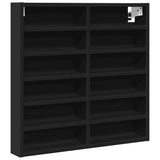 Vidaxl vitrinekast 60x8,5x58 cm bewerkt hout zwart