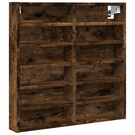 Vidaxl vitrinekast 60x8,5x58 cm bewerkt hout gerookt eikenkleurig