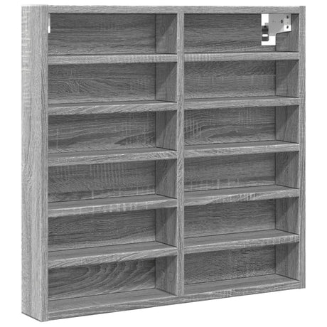 Vidaxl vitrinekast 60x8,5x58 cm bewerkt hout grijs sonoma eikenkleur