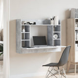 Vidaxl wandbureau 105x48x75 cm bewerkt hout betongrijs