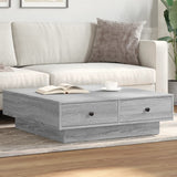 Vidaxl salontafel 90x90x28 cm bewerkt hout grijs sonoma eikenkleurig