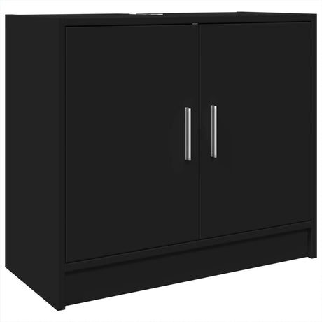 Vidaxl wastafelkast 63x29x55 cm bewerkt hout zwart