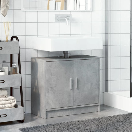 Vidaxl wastafelkast 63x29x55 cm bewerkt hout betongrijs