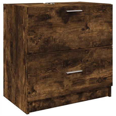 Vidaxl wastafelkast 59x37x59 cm bewerkt hout gerookt eikenkleurig