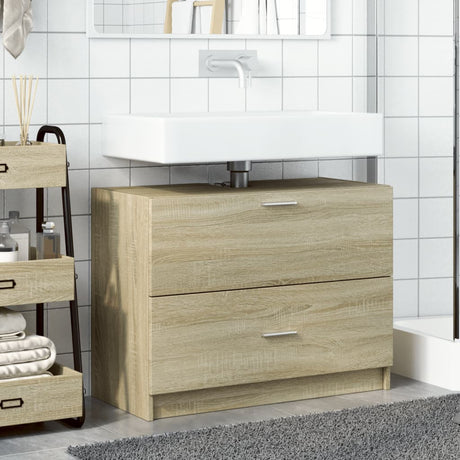 Vidaxl wastafelkast 78x37x59 cm bewerkt hout sonoma eikenkleurig