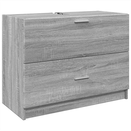 Vidaxl wastafelkast 78x37x59 cm bewerkt hout grijs sonoma eikenkleurig