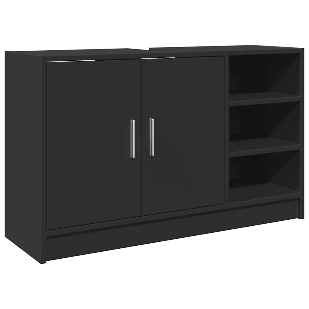 Vidaxl wastafelkast 90x29x55 cm bewerkt hout zwart