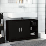 Vidaxl wastafelkast 90x29x55 cm bewerkt hout zwart