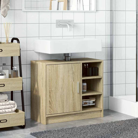 Vidaxl wastafelkast 63x29x55 cm bewerkt hout sonoma eikenkleurig