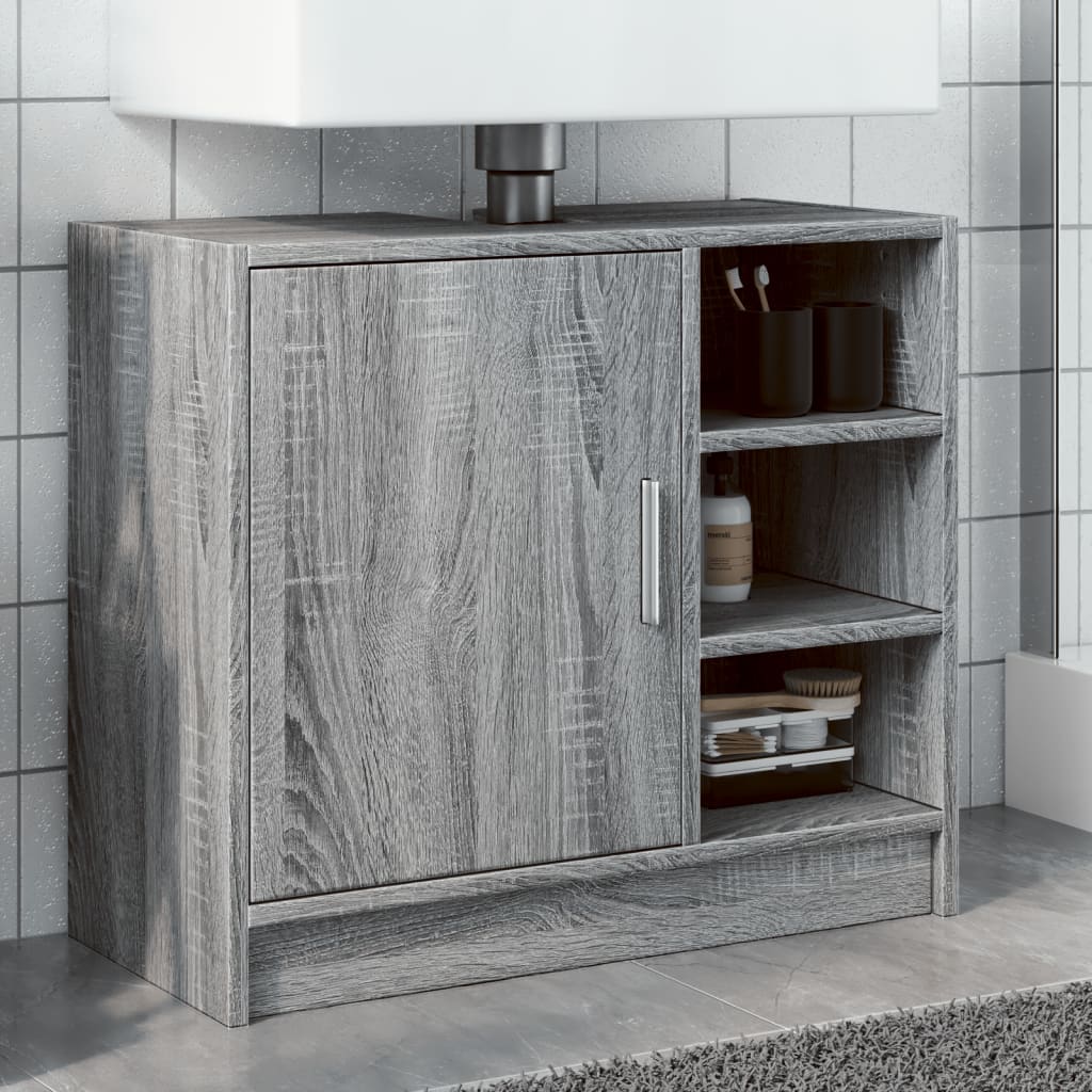 Vidaxl wastafelkast 63x29x55 cm bewerkt hout grijs sonoma eikenkleurig