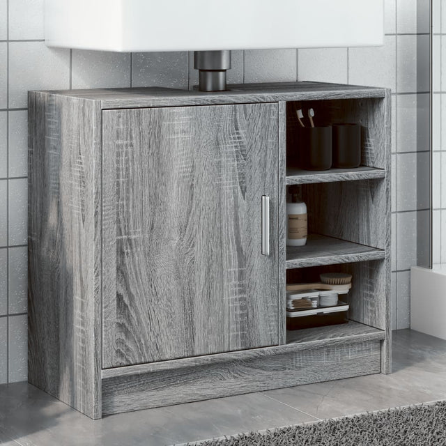 Vidaxl wastafelkast 63x29x55 cm bewerkt hout grijs sonoma eikenkleurig