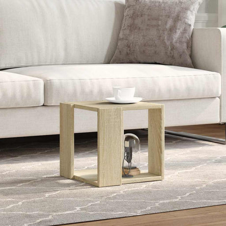 Vidaxl salontafel 32x32x30 cm bewerkt hout sonoma eikenkleurig