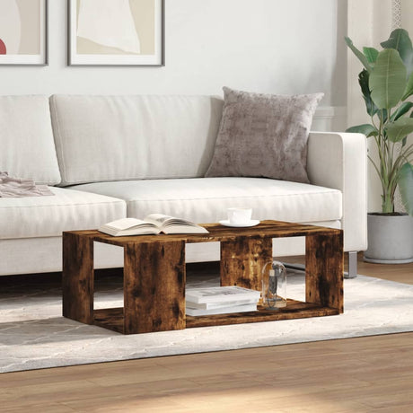 Vidaxl salontafel 89,5x48x30 cm bewerkt hout gerookt eikenkleurig