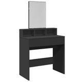 Vidaxl kaptafel met spiegel 80x41x144,5 cm zwart