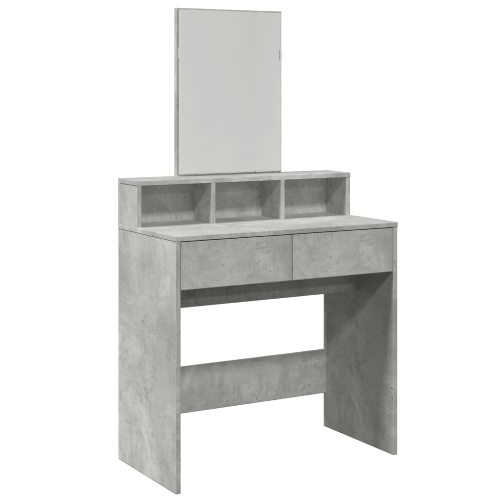 Vidaxl kaptafel met spiegel 80x41x144,5 cm betongrijs