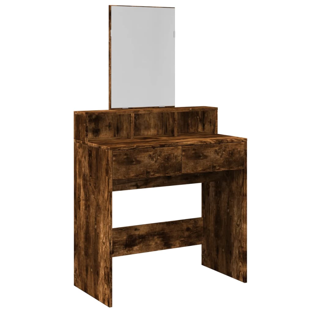 Vidaxl kaptafel met spiegel 80x41x144,5 cm gerookt eikenkleurig