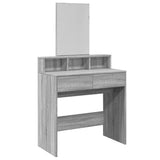 Vidaxl kaptafel met spiegel 80x41x144,5 cm grijs sonoma