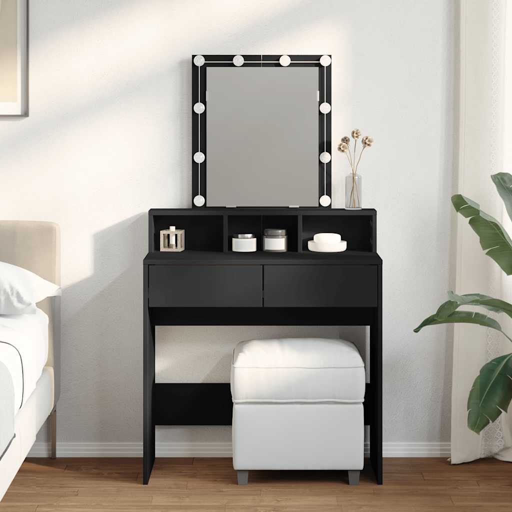 Vidaxl kaptafel met led 80x41x144,5 cm zwart