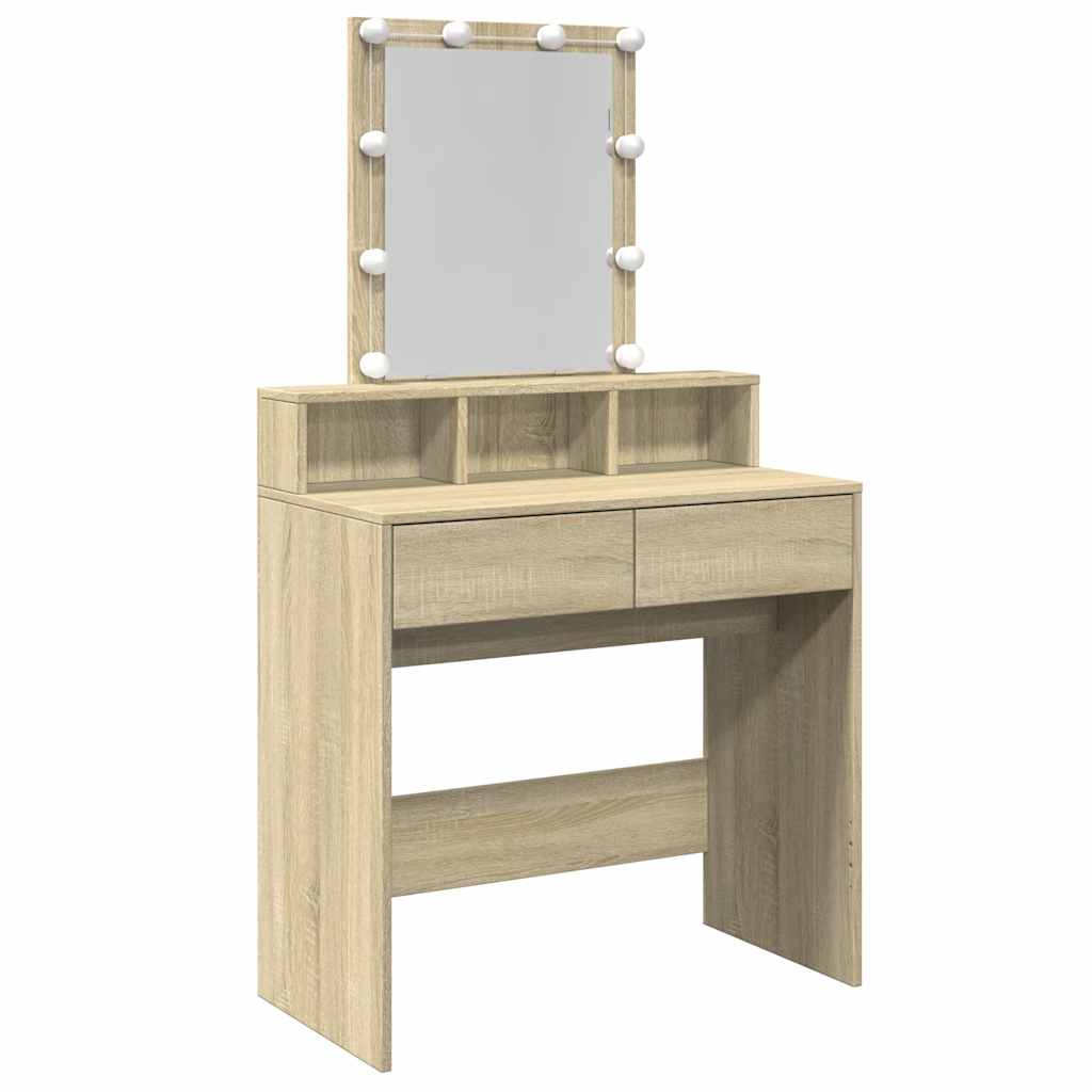 Vidaxl kaptafel met led 80x41x144,5 cm sonoma eikenkleurig