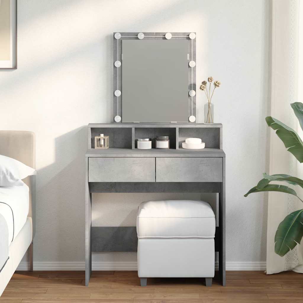 Vidaxl kaptafel met led 80x41x144,5 cm betongrijs