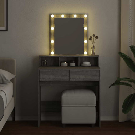 Vidaxl kaptafel met led 80x41x144,5 cm grijs sonoma eikenkleurig
