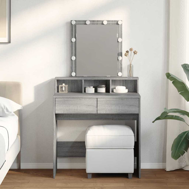 Vidaxl kaptafel met led 80x41x144,5 cm grijs sonoma eikenkleurig