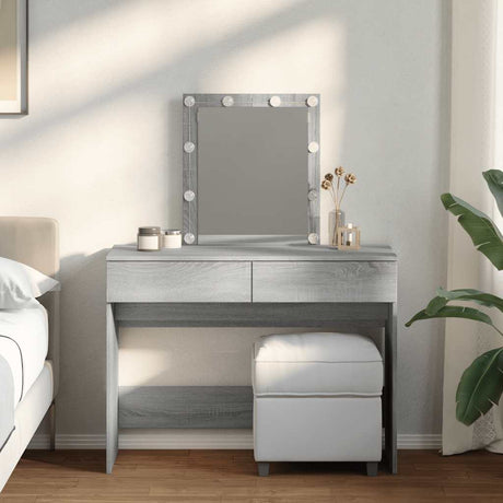 Vidaxl kaptafel met led-verlichting 100x40x130 cm grijs sonoma