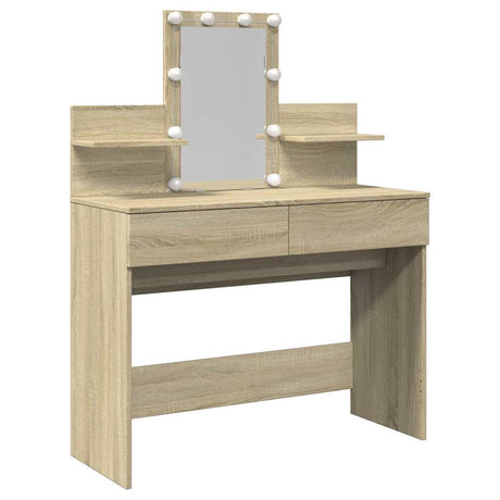 Vidaxl kaptafel met led-verlichting 100x40x130 cm sonoma eikenkleurig