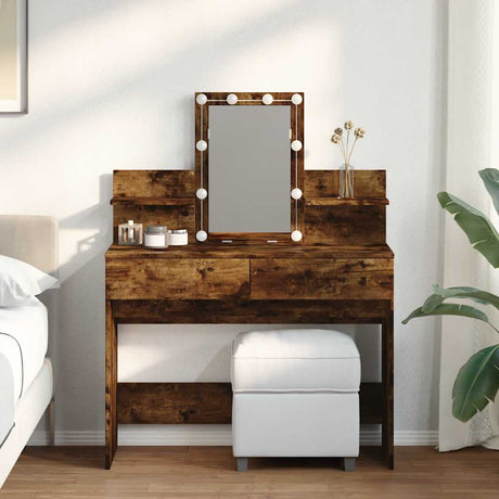 Vidaxl kaptafel met led 100x40x130 cm gerookt eikenkleurig