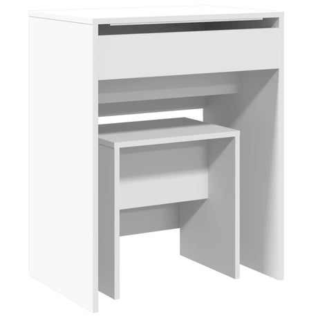 Vidaxl kaptafel met krukje 60x40x113,5 cm wit