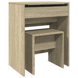 Vidaxl kaptafel met krukje 60x40x113,5 cm sonoma eikenkleurig