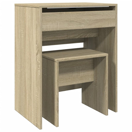 Vidaxl kaptafel met krukje 60x40x113,5 cm sonoma eikenkleurig