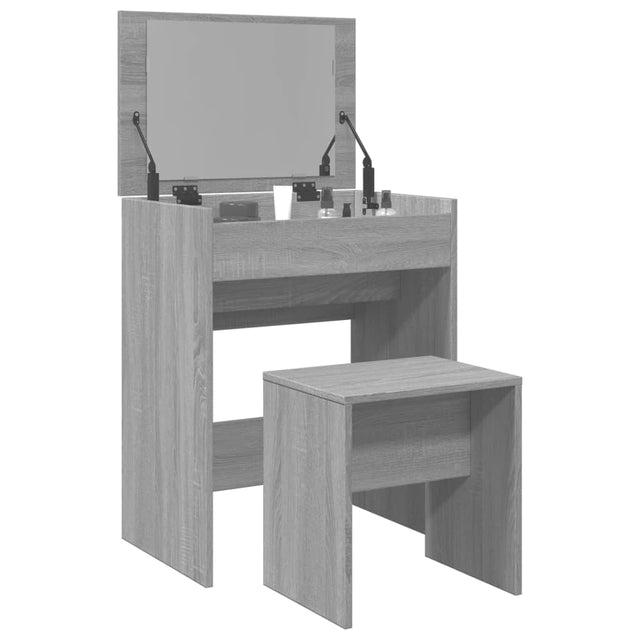 Vidaxl kaptafel met krukje 60x40x113,5 cm grijs sonoma